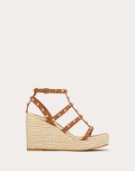 ROCKSTUD WEDGE SANDAL WITH CALFSKIN STRAPS 95MM - Image 5